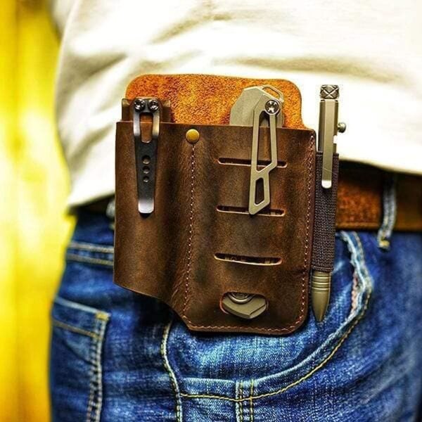 Viperade PJ15 Braun Lederholster für EDC Gear Multi Belt Sheath