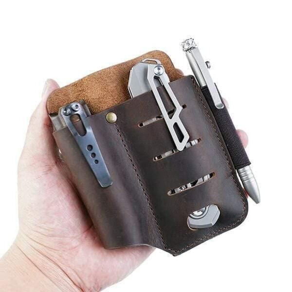 Viperade PJ15 Braun Lederholster für EDC Gear Multi Belt Sheath