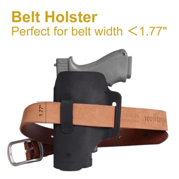 Viperade PJ21 Schwarz Lederholster für Pistole Pistolenholster für Glock etc.