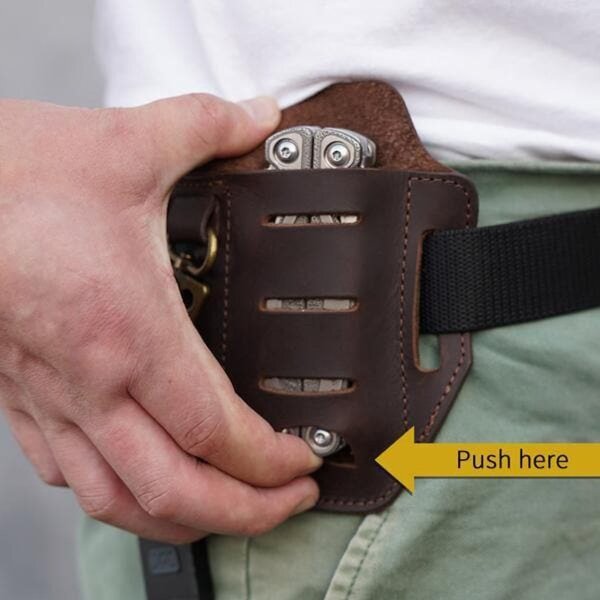 Viperade PJ9 Plus Braun Lederholster für EDC Gear Multi Belt Sheath