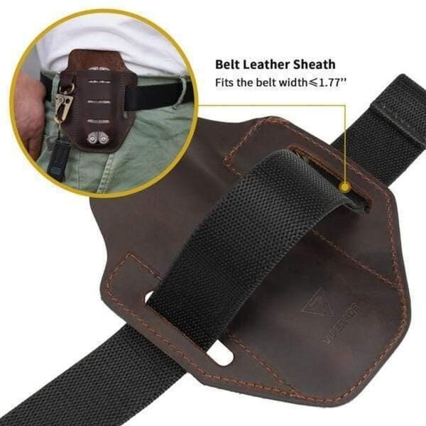 Viperade PJ9 Plus Braun Lederholster für EDC Gear Multi Belt Sheath