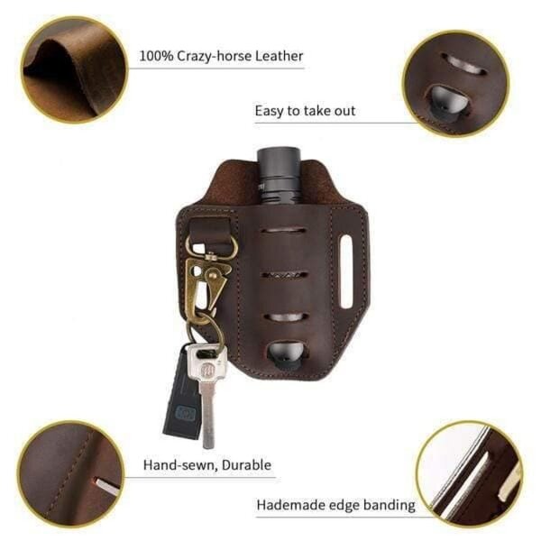 Viperade PJ9 Plus Braun Lederholster für EDC Gear Multi Belt Sheath