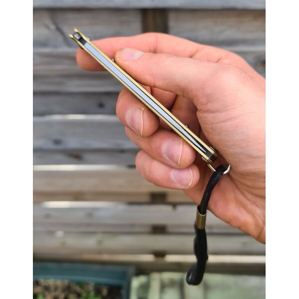 Otter  Mercator-Messer Messing C75 Stahl mit Lederband