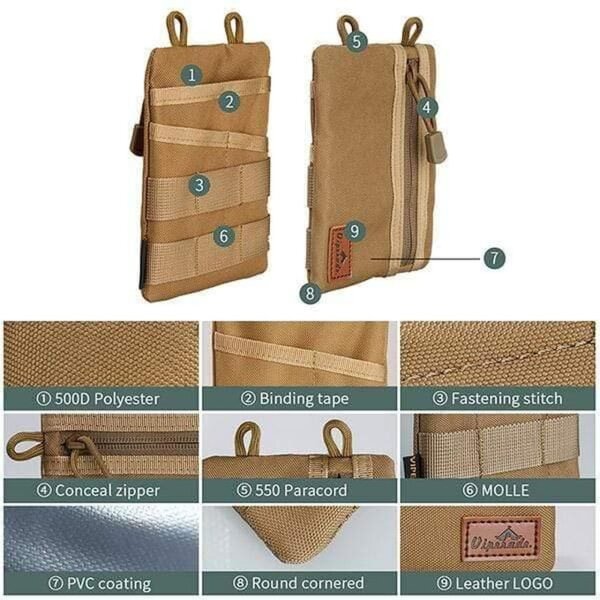 Viperade VE4 Organizer Khaki 500D Oxford Gewebe Mehrzwecktasche