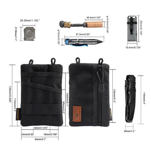 Viperade VE1 Organizer Schwarz 500D Oxford Gewebe Mehrzwecktasche