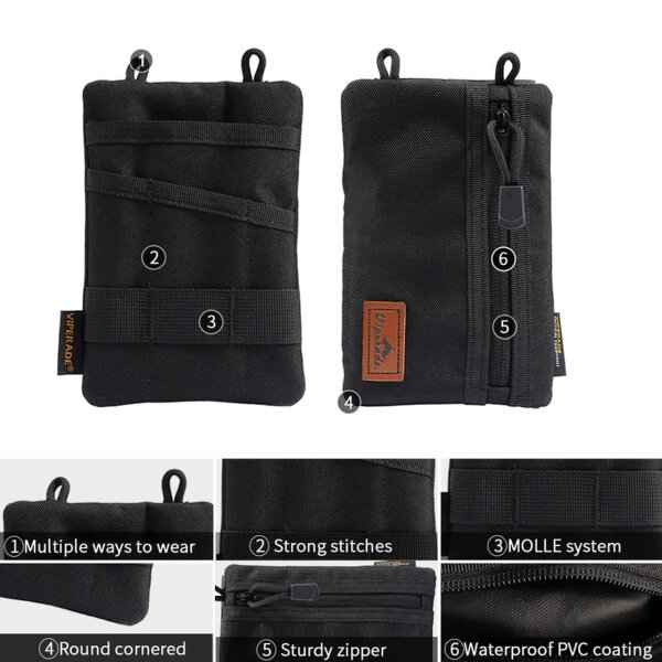 Viperade VE1 Organizer Schwarz 500D Oxford Gewebe Mehrzwecktasche