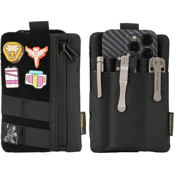 Viperade VE27 Organizer Schwarz Cordura EDC Pouch mit Klett Area