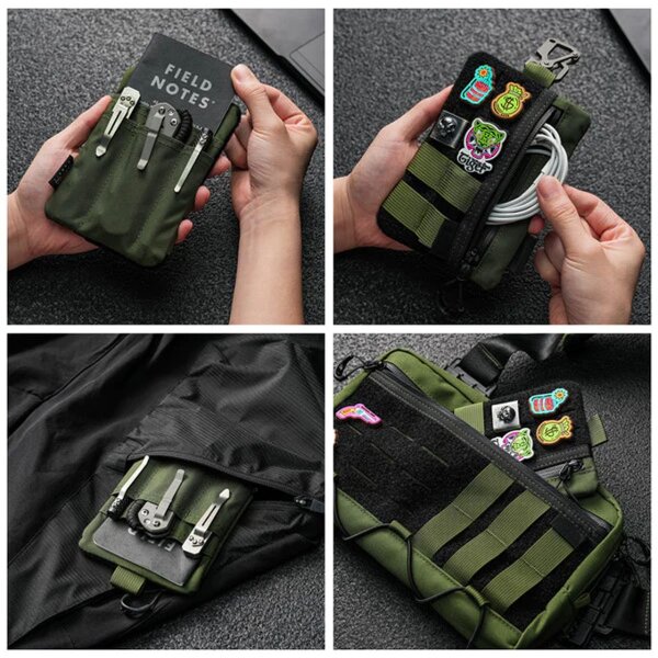 Viperade VE27 Organizer OD Green Cordura EDC Pouch mit Klett Area