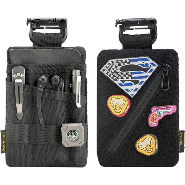 Viperade VE23 Organizer Schwarz Cordura EDC Pouch mit Klett Area