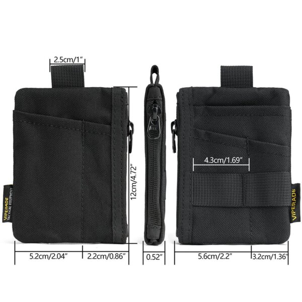 Viperade VE28 Black 6-in-1 EDC Pouch 500D Polyestergewebe Pocket Organizer
