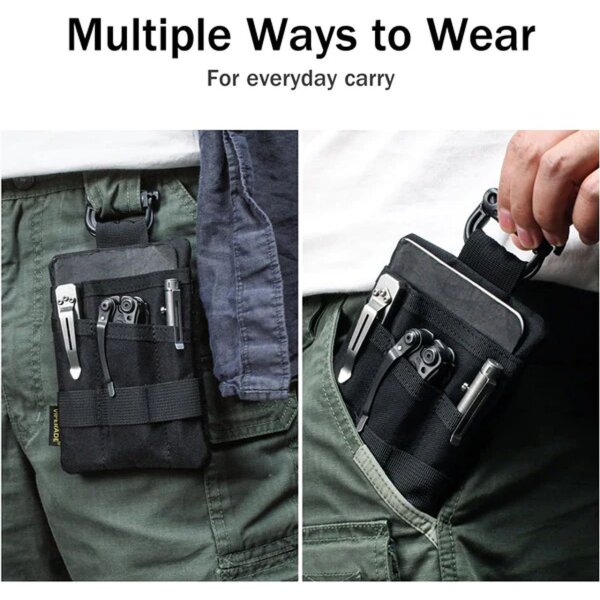 Viperade VE25 Black EDC Pouch Pocket Organizer mit Klett Fläche
