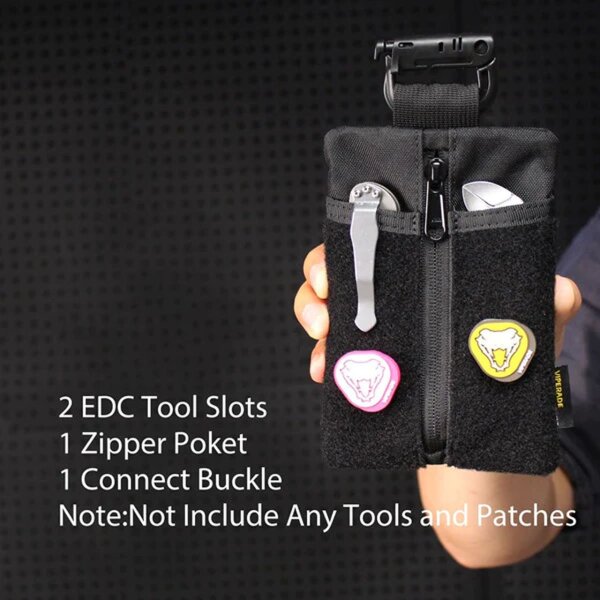 Viperade VE25 Black EDC Pouch Pocket Organizer mit Klett Fläche