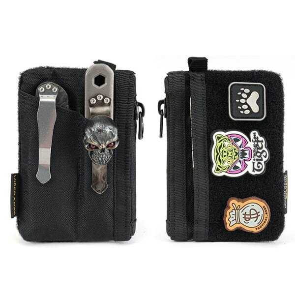 Viperade VE17 Black Organizer 500D Polyestergewebe EDC Pouch mit Klett Area