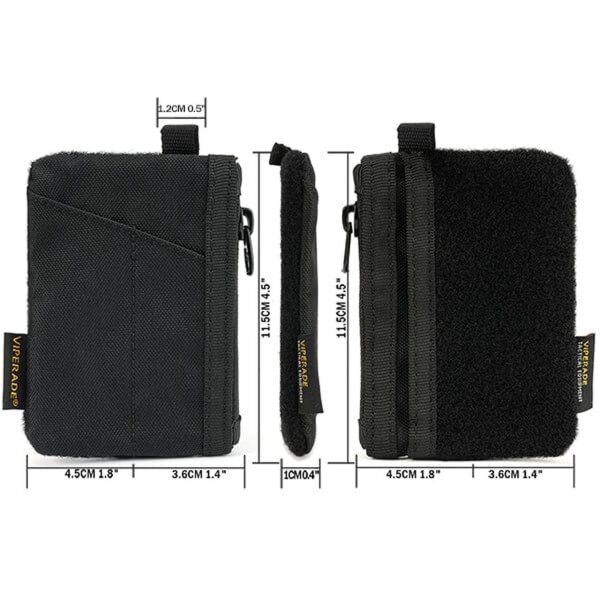 Viperade VE17 Black Organizer 500D Polyestergewebe EDC Pouch mit Klett Area
