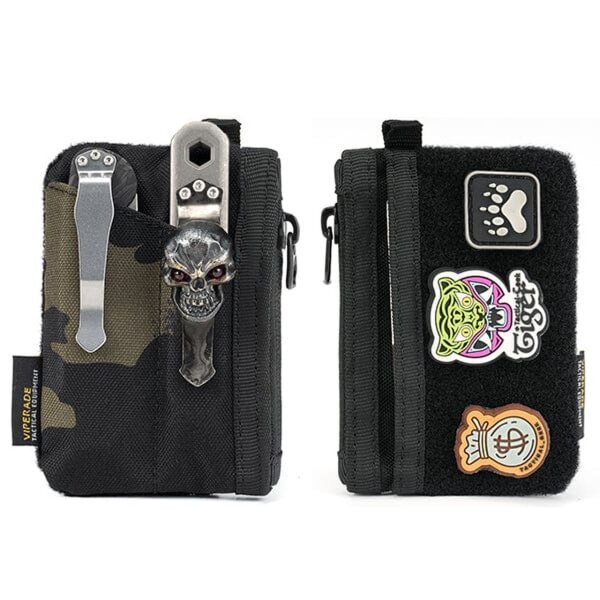 Viperade VE17 Black Camo Organizer 500D Polyestergewebe EDC Pouch mit Klett Area