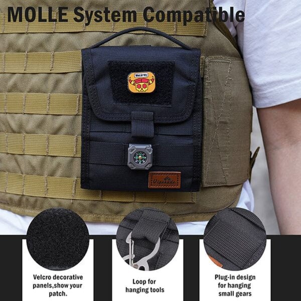 Viperade VE12-Black Organizer 500D Oxford Gewebe EDC Pouch MOLLE