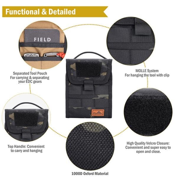 Viperade VE12-Black Camo Organizer 500D Oxford Gewebe EDC Pouch MOLLE