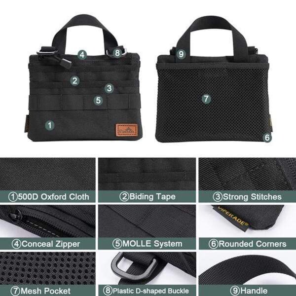 Viperade VE5 Black CamoEDC Pouch 500D Oxford Gewebe Multi-Mehrzwecktasche