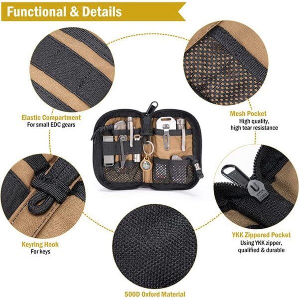 Viperade VE10-Black Organizer 500D Oxford Gewebe EDC Pouch mit Klett Area