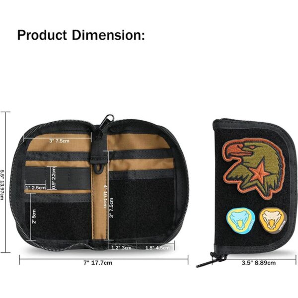 Viperade VE20-Black Organizer 500D Oxford Gewebe EDC Pouch mit Klett Area