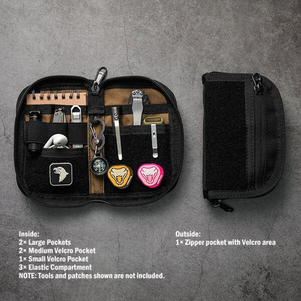 Viperade VE21-Black Camo Organizer 500D Oxford Gewebe EDC Pouch mit Klett Area