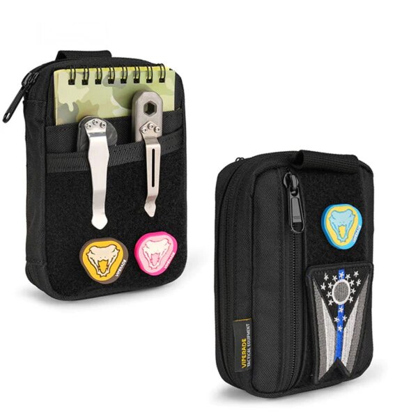 Viperade VE26-Black Organizer 500D Polyester EDC Pouch mit Klett Area