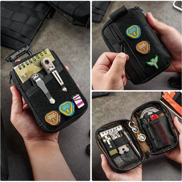 Viperade VE26-Black Organizer 500D Polyester EDC Pouch mit Klett Area