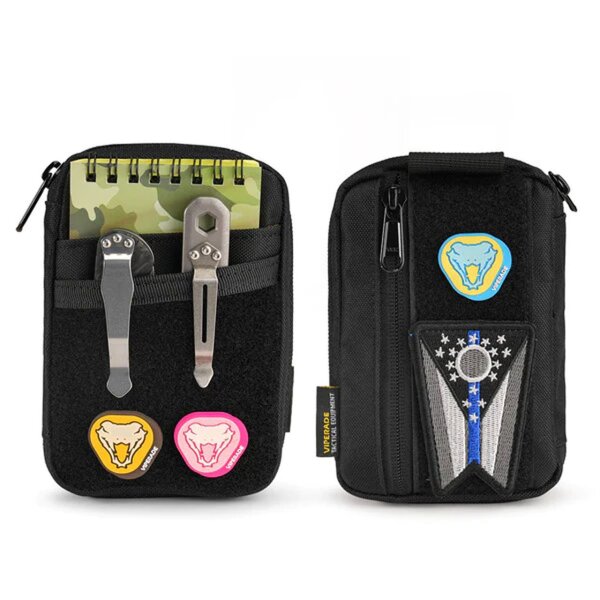 Viperade VE26-Black Organizer 500D Polyester EDC Pouch mit Klett Area