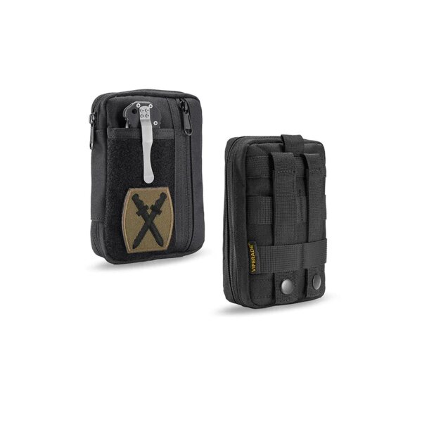 Viperade VE30-Black Organizer 500D Nylon Gewebe EDC Tool Pouch mit Klett Area