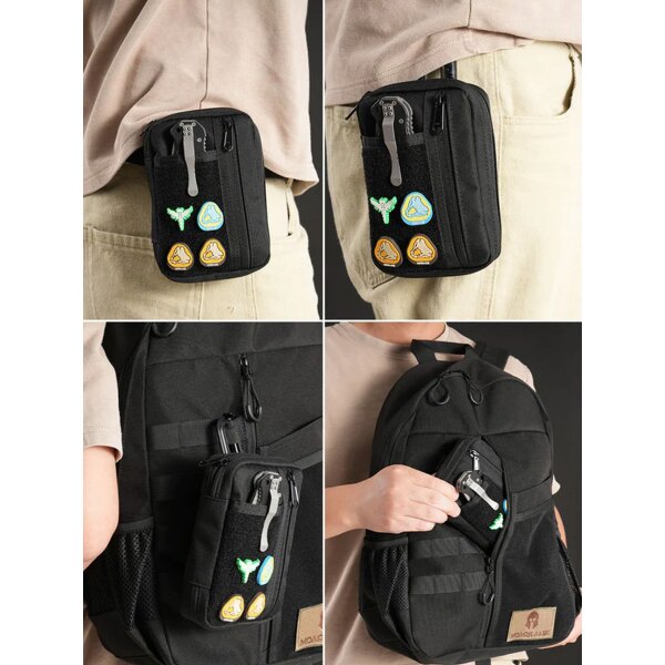 Viperade VE30-Black Organizer 500D Nylon Gewebe EDC Tool Pouch mit Klett Area