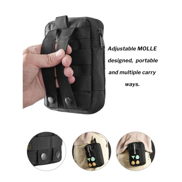 Viperade VE30-Black Organizer 500D Nylon Gewebe EDC Tool Pouch mit Klett Area