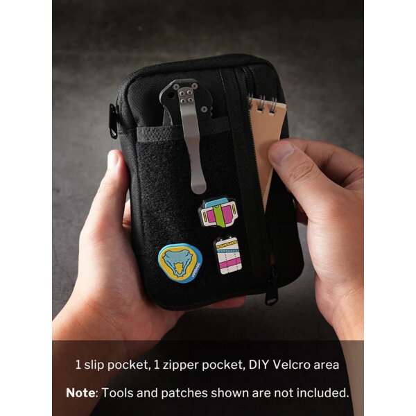 Viperade VE30-Black Organizer 500D Nylon Gewebe EDC Tool Pouch mit Klett Area