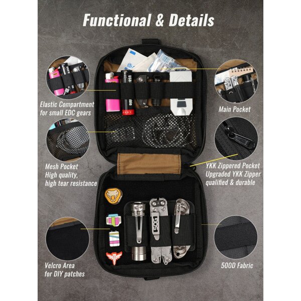 Viperade CHP1-Black MOLLE Werkzeugtasche und EDC Pouch
