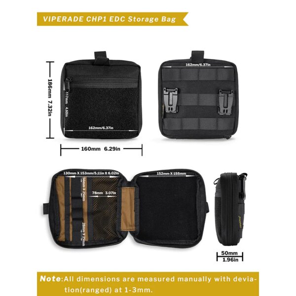 Viperade CHP1-Black MOLLE Werkzeugtasche und EDC Pouch