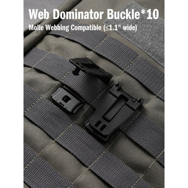Viperade MOLLE Connection Buckle Set aus 10 Stück Kunststoff Clips für Schlaufen