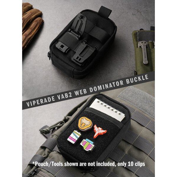 Viperade MOLLE Connection Buckle Set aus 10 Stück Kunststoff Clips für Schlaufen
