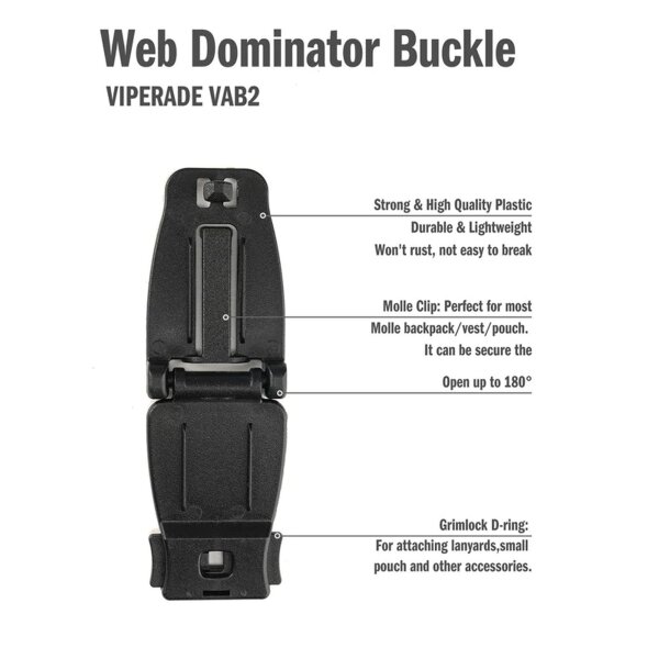Viperade MOLLE Connection Buckle Set aus 10 Stück Kunststoff Clips für Schlaufen