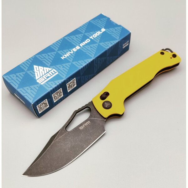 SRM Knives 238X-GY Mirage Ambi Lock Folder Yellow/Black