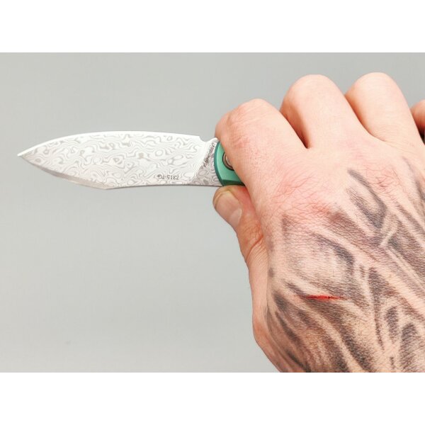 SanRenmu Messer 7315-TG Slipjoint Frozen Mint Damast Titangriff