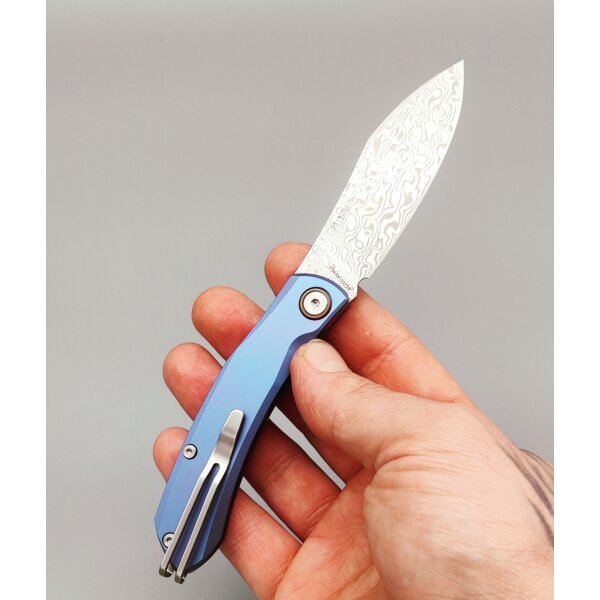 SanRenmu Messer 7315-TU Slipjoint After Rain Damast Titangriff