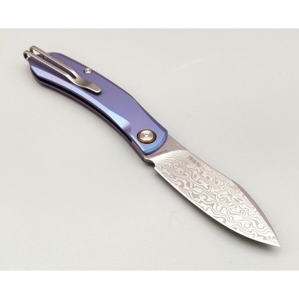 SanRenmu Messer 7315-TU Slipjoint After Rain Damast Titangriff
