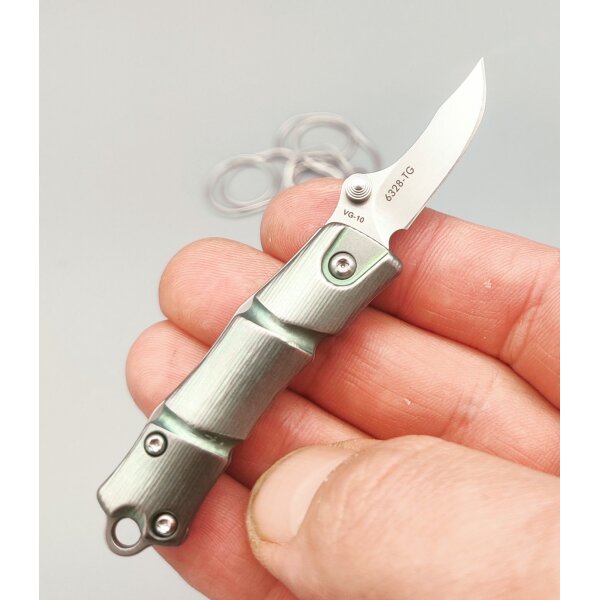 SanRenMu 6328-TG TC4 Neck Knife Slipjoint mit VG-10 Klinge
