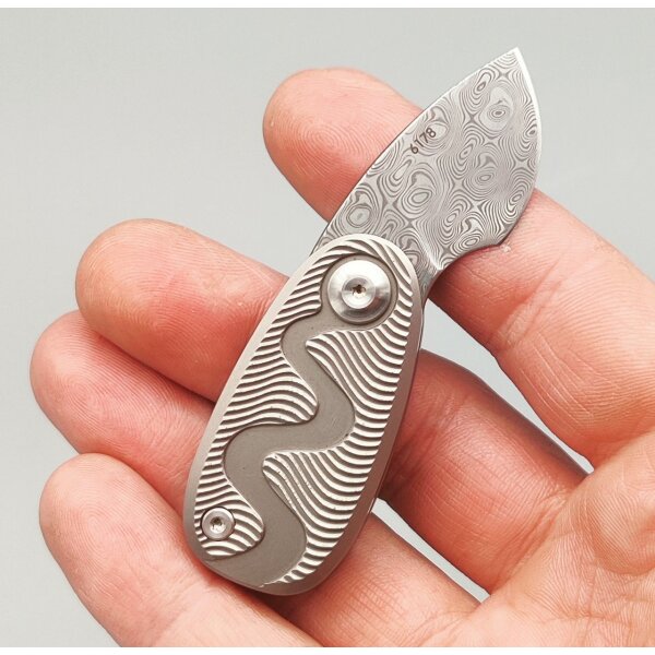 SanRenMu 6178 TC4 Neck Knife Slipjoint mit Damast Klinge