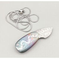 SanRenMu 6178-TR TC4 Neck Knife Slipjoint mit Damast Klinge