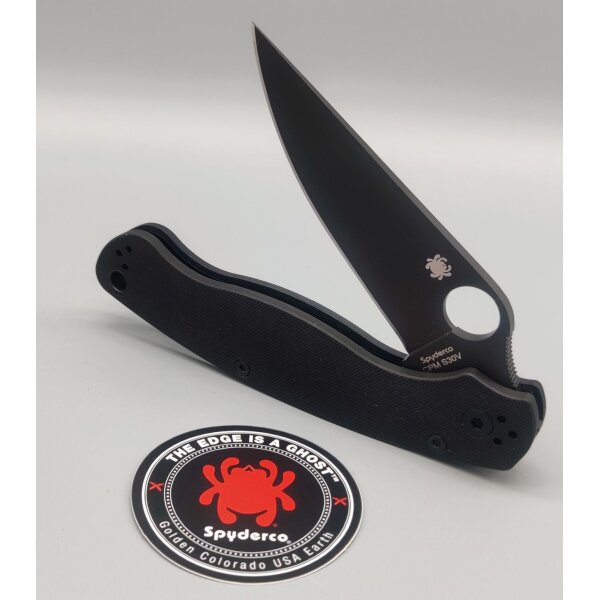 Spyderco Military 2 G10 Black Blade PlainEdge Taschenmesser Messer 01SP1235
