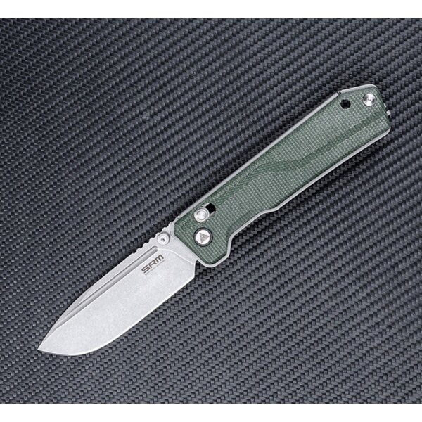 SRM Knives Rubik 7228B-MG Green Micarta 14C28N Stahl Ambi-Clip