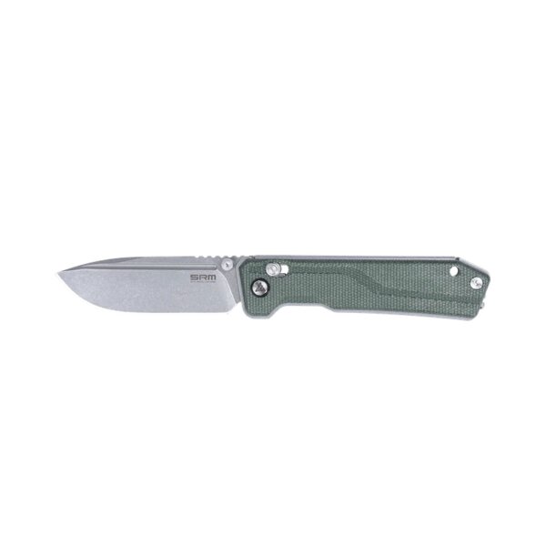 SRM Knives Rubik 7228B-MG Green Micarta 14C28N Stahl Ambi-Clip