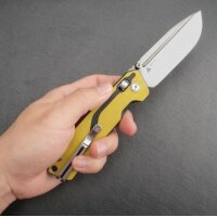 SRM Knives 7228L-GW Rubik VG-10 Ambi Lock yellow