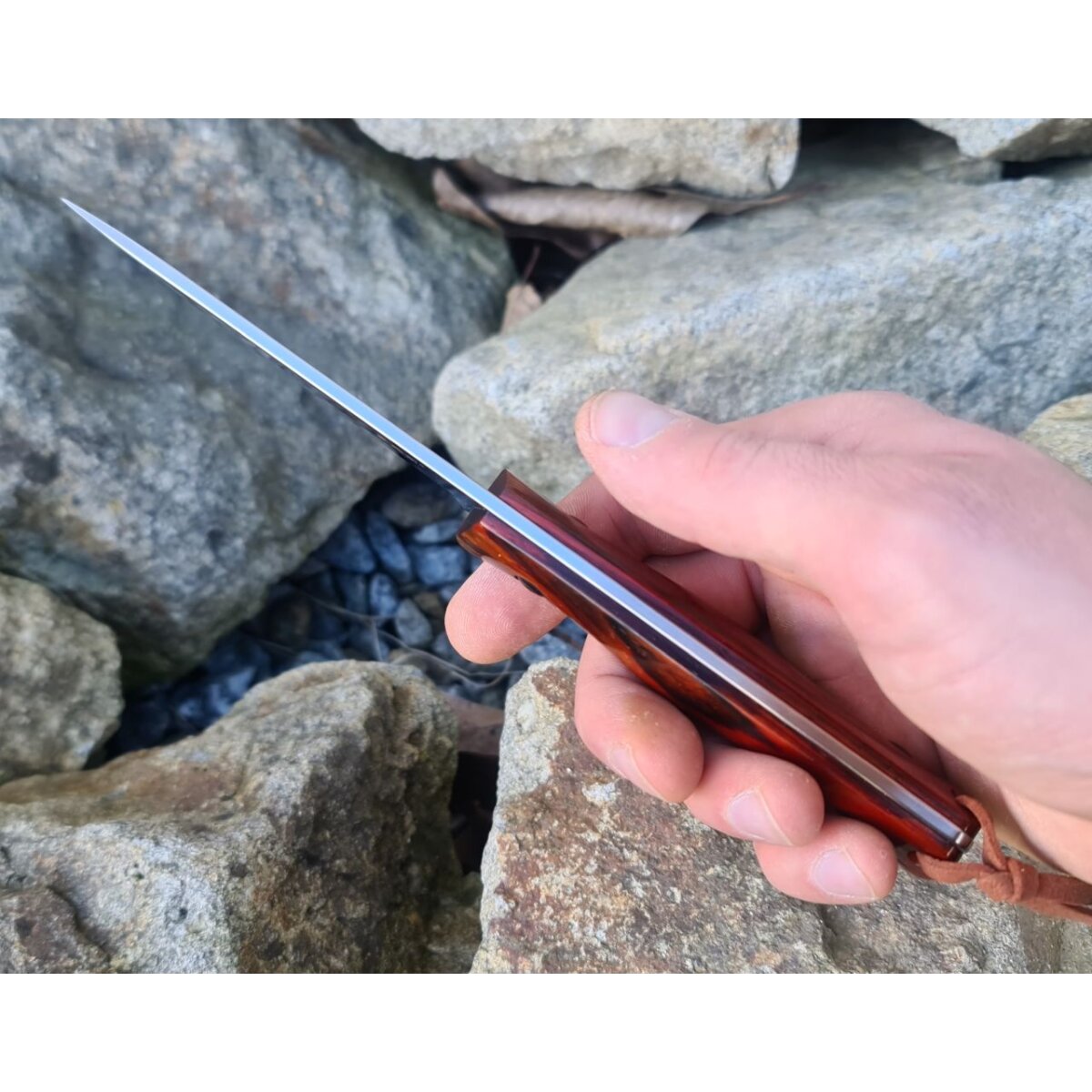 Sanrenmu S771 Jagdmesser 14C28N Stahl Sandelholz Lederscheide, 42,95 € 