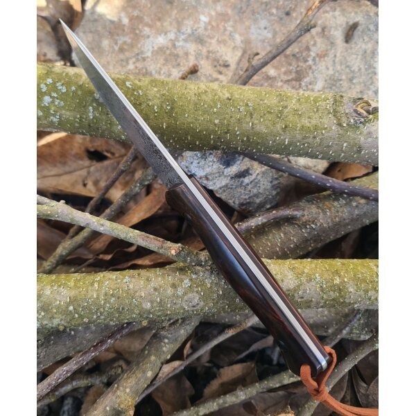 Sanrenmu S771-2 Damast Jagdmesser Damastmesser Sandelholz Lederscheide